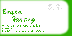 beata hurtig business card